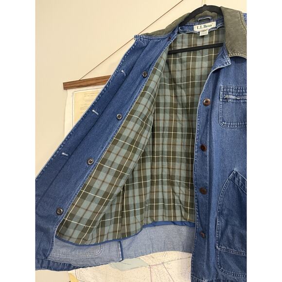LL Bean Vintage Blanket Lined Jean Chore Coat Barn Jacket Men’s XL - Picture 10 of 14